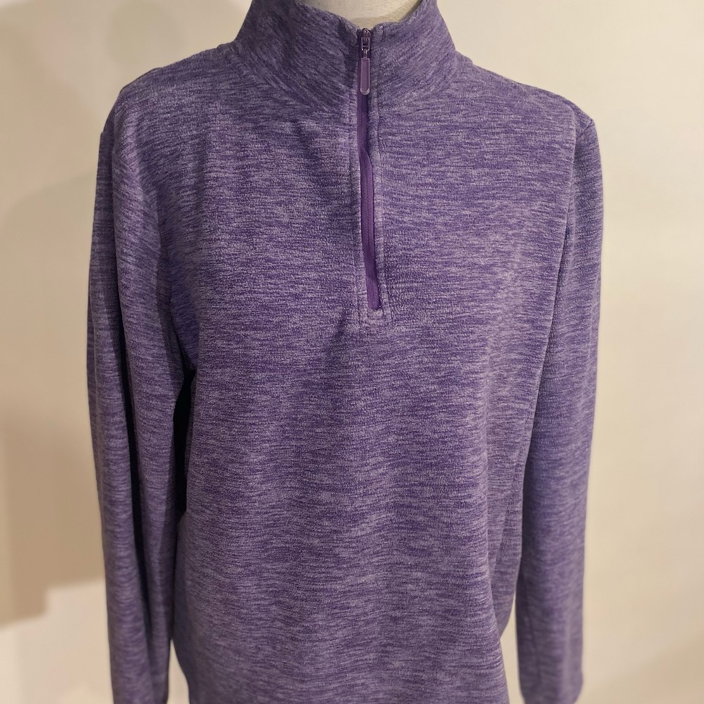 Purple pullover, zip fleece